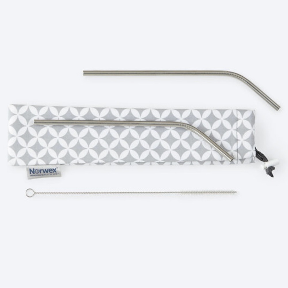 Norwex Stainless Steel Drinking Straws - long